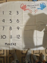 Manta de Milestone para crecimiento mensual de bebé, fondo con patrón de dibujos animados, toalla de memoria