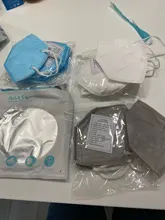 Mascarillas FFP2 Multicolor para adultos, máscara de tejido negro KN95, 5 capas, respirador con filtro KN95, color azul