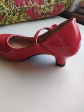 Zapatos Infantiles para niñas, calzado con lazo de cuero para fiesta de Baile de Princesa, brillantes, Color rojo sólido, tacón alto, de cuero de moda, oferta de otoño