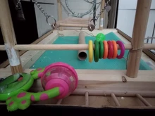 10 unids/bolsa de anillos de madera, accesorios de juguetes para loros, colorido Color al azar, adorno DIY L4MF