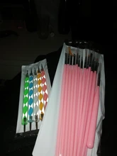 Monja 20 unids/set de Arte de uñas de acrílico extensión de Gel UV constructor patrón de pintura de DIY de dibujo de cuentas de diamantes de imitación que salpican recogiendo Kit del cepillo