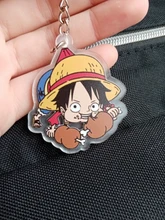 LLavero de una pieza con colgante acrílico de doble cara, accesorios de Anime, llavero de dibujos animados, 2019