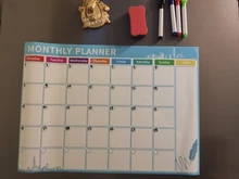 Magnético semanal planificador mensual de seco borrar pizarra nevera pegatina boletín placa 297MM * 420MM Tamaño de regalo 4 Pen 1 goma de borrar