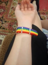 Pulseras bisexuales trenzadas para hombres y mujeres, pulseras trenzadas del orgullo de los homosexuales, del arco iris de Nepal, joyería de amistad