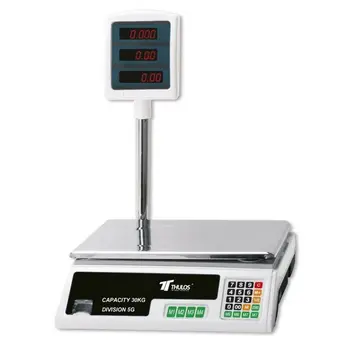 Thulos electronic commercial Digital balance, Metal and plastic Material, Bascula TH-BD30, 30KG capacity with numeric keyboard 
Thulos electronic commercial Digital balance, Metal and plastic Material, Bascula TH-BD30, 30KG capacity with numeric keyboard