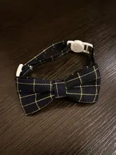 Collar de gato a cuadros con lazo ajustable para cachorros y Chihuahua, Collar de algodón para mascotas, Collar para gato, accesorios para mascotas