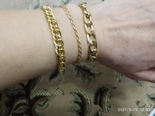 VKME-Conjunto de pulseras de cadena cubana Punk para mujer, brazaletes de Color dorado grueso, Miami, bohemio, joyería de moda, 3/4 Uds.