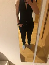 Mono sin mangas con cremallera frontal para mujer, pelele liso Sexy sin mangas, mono liso ajustado para mujer