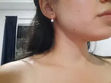 ANENJERY de Plata de Ley 925 de circón brillante geométrico pequeño aro pendientes para las Mujeres Nuevo versátil accesorios oído S-E1441