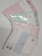 Mini conjunto de sobres y cuatro letras de papel con dibujos animados, sobres para invitaciones, 92x135mm, lote de 1 unidad