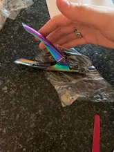 De acero inoxidable de Gel UV uñas falsas consejos Trimmer clíper cortadora de borde de Arte de uñas de manicura U de arco iris de plata de oro herramientas