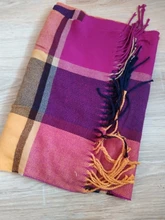 Bufanda de lana de imitación para niños y niñas, chal grueso y cálido a cuadros de alta calidad, pequeño y estrecho para regalo de otoño e invierno