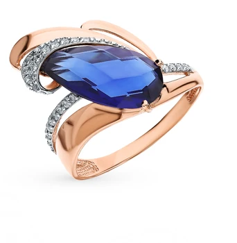 Gold ring with sapphires and cubic zirconia sunlight sample 585
Gold ring with sapphires and cubic zirconia sunlight sample 585
