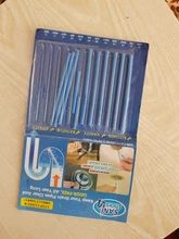 12/set palos Sani aceite de descontaminación de la cocina, baño, bañera desagüe limpiador de limpieza de alcantarillado Rod conveniente alcantarilla pelo claro