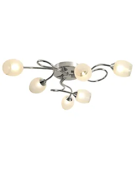 LED ceiling lamp. Candlestick. Chrome Metal and glass. Chrome Color and white crystal. LED light and G9 Ref. MX2246/6 CR
LED ceiling lamp. Candlestick. Chrome Metal and glass. Chrome Color and white crystal. LED light and G9 Ref. MX2246/6 CR
