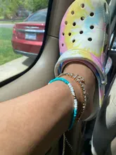 DoreenBeads-tobillera de cuentas hechas a mano para mujer, pulsera ajustable colorida para tobillo, pie de pierna, joyería de moda para mujer de 21,5 cm