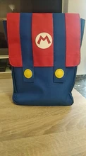 Mochila de lona con dibujos animados para niños, franjas de diferente Color, rojo, verde, bolsa de viaje, escolar