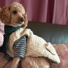 Scarf Jacket Dogs French Bulldog Winter Plush-Coat Pet-Dog Cotton Warm Thick for Puppy-Ropa-Perro