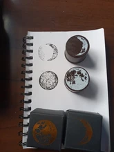 Sellos de goma madera, conjunto de sellos de madera, serie Luna, decoración Diy, papelería, sello