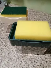 Soap-Organizer Liquid-Dispenser-Container Soap-Pump-Dispenser Sponge-Holder Hand-Press
