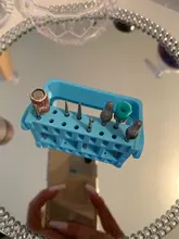 Estante de exhibición de acrílico, broca de taladro ajustable de 16 agujeros, soporte de cabezal de molienda, caja de almacenamiento, accesorios de taladro de manicura LA904, 1 Uds.