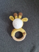 Mordedor de madera para bebé, sonajero de jirafa de ganchillo, sin BPA juguete, sonajero de madera para roedores, gimnasio móvil, juguetes educativos con logotipo personalizado, 1 ud.