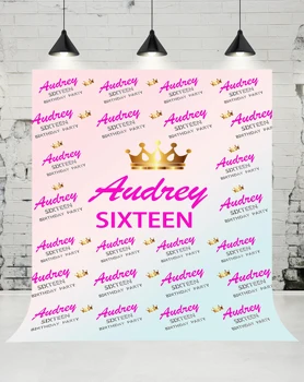 VinylBDS Sweet 16th Birthday Gold Crown Photography Backdrops Step and Repeat Newborn Baby Photo Studio Background for Children
VinylBDS Sweet 16th Birthday Gold Crown Photography Backdrops Step and Repeat Newborn Baby Photo Studio Background for Children