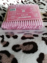 100 unids/pack Rosa doble cabeza hisopo de algodón palos mujer removedor de maquillaje de algodón punta médica para nariz y orejas de limpieza a prueba de polvo