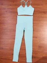 NORMOV-chándal sin costuras de Color sólido para mujer, conjuntos de dos piezas, sujetador deportivo para gimnasio y Leggings de cintura alta, conjuntos para gimnasio