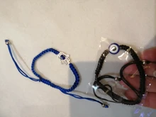 Tortuga elefante mano de Hamsa maldito azul ojo colgante de cuentas de vidrio rojo de la suerte cuerda trenzada pulsera de cadena para las mujeres los hombres con buena suerte