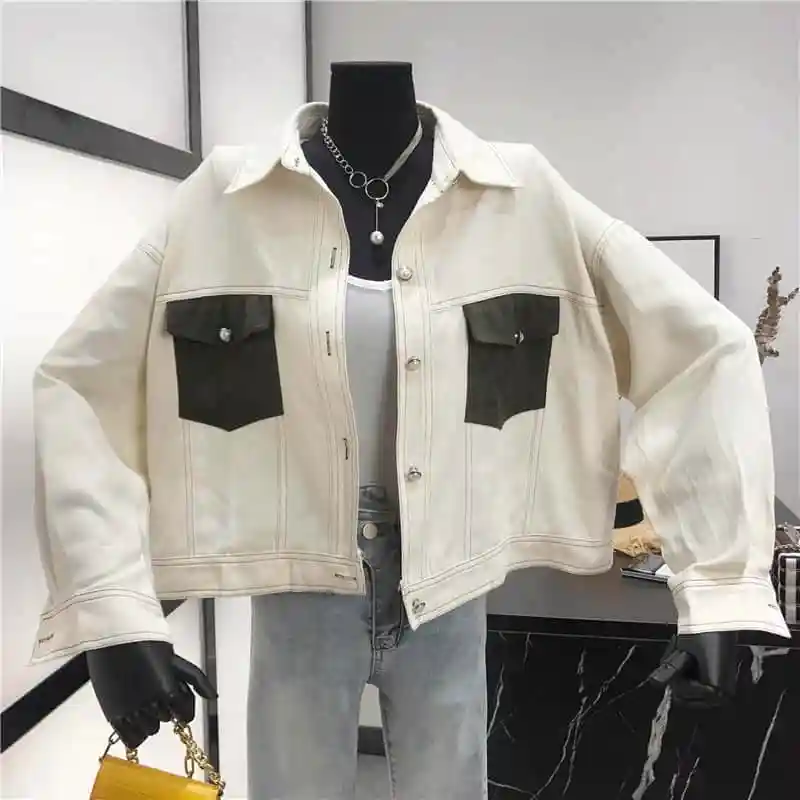 NiceMix full turn-down collar patchwork Korean style new Spring and autumn pockets ladies tops Women's Clothing high quality Jac
NiceMix full turn-down collar patchwork Korean style new Spring and autumn pockets ladies tops Women's Clothing high quality Jac