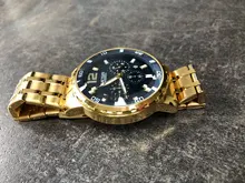 Megir-relojes de cuarzo de acero inoxidable para hombre, cronógrafo analógico, de pulsera, dorado, luminoso, resistente al agua, 2068GGD-2N3