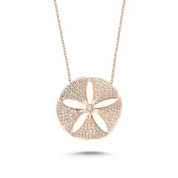 Angemiel 925 Silver Wavy Round Zircon Stone Ghost Pendant-Rose Gold Plated 
Angemiel 925 Silver Wavy Round Zircon Stone Ghost Pendant-Rose Gold Plated