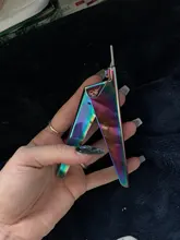De acero inoxidable de Gel UV uñas falsas consejos Trimmer clíper cortadora de borde de Arte de uñas de manicura U de arco iris de plata de oro herramientas