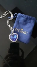 Colgante collar con corazón de Titanic de OCéANO AZUL corazón amor para siempre + bolsa de terciopelo