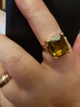 FDLK Retro de las mujeres de la joyería Vintage corte de la princesa diamante amarillo de imitación de regalo anillos de boda Banda, tamaño 5-12