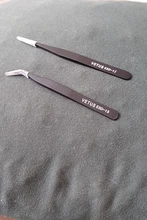 Pinzas de extensión de pestañas de acero inoxidable, 2 uds., voluminosas, rectas y curvadas, individuales, útiles de maquillaje