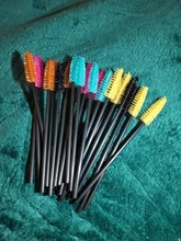 Zwellbe descartable de cristal cepillo de pestañas peine 25/50 unids/pack pestañas rímel de extensión varitas de maquillaje profesional herramienta de belleza