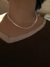 DOTEFFIL de Plata de Ley 925/16/18/20/22/24 pulgadas 6mm cadena serpiente plana Collar para las mujeres de la moda de fiesta de boda de joyería de encanto