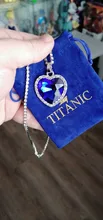 Colgante collar con corazón de Titanic de OCéANO AZUL corazón amor para siempre + bolsa de terciopelo