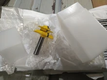 1Pc de 45 grados de bloqueo de broca para ranuradora de inglete 6mm 1/4 mango madera Tenon herramienta de corte de fresado perforación fresado para madera aleación de carburo