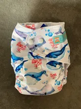 ALVABABY Digital en pañal de tela estampado 2021 respetuoso del medio ambiente bebé pañal con 1pc insertar