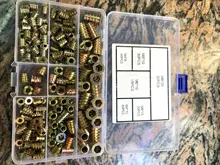 Insertos roscados tuercas, inserto de madera surtido Kit de herramientas, M4/M5/M6/M8 tornillo de muebles insertos perno sujetador (165 uds)
