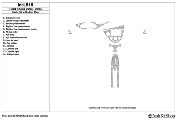 Interior trim for Ford Focus 2003-2004. Set L519.
Interior trim for Ford Focus 2003-2004. Set L519.