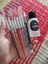 Juego de pinceles para manicura profesional, pinceles para pintura acrílica de diamantes de imitación, Kit de esmalte de Gel UV, gradiente de forro de uñas