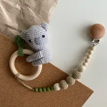 Uds bebé chupete Clips de madera de Metal sostenedor para chupete de bebé infantil soporte para pezones Clip para chupete cuentas chupete mordedor alimentación