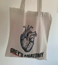 Greys-Bolsos de compras con estampado de dibujos animados para niñas, bolsas de mano casuales de moda, Ullzang, Hip Hop, Harajuku Youre My Person