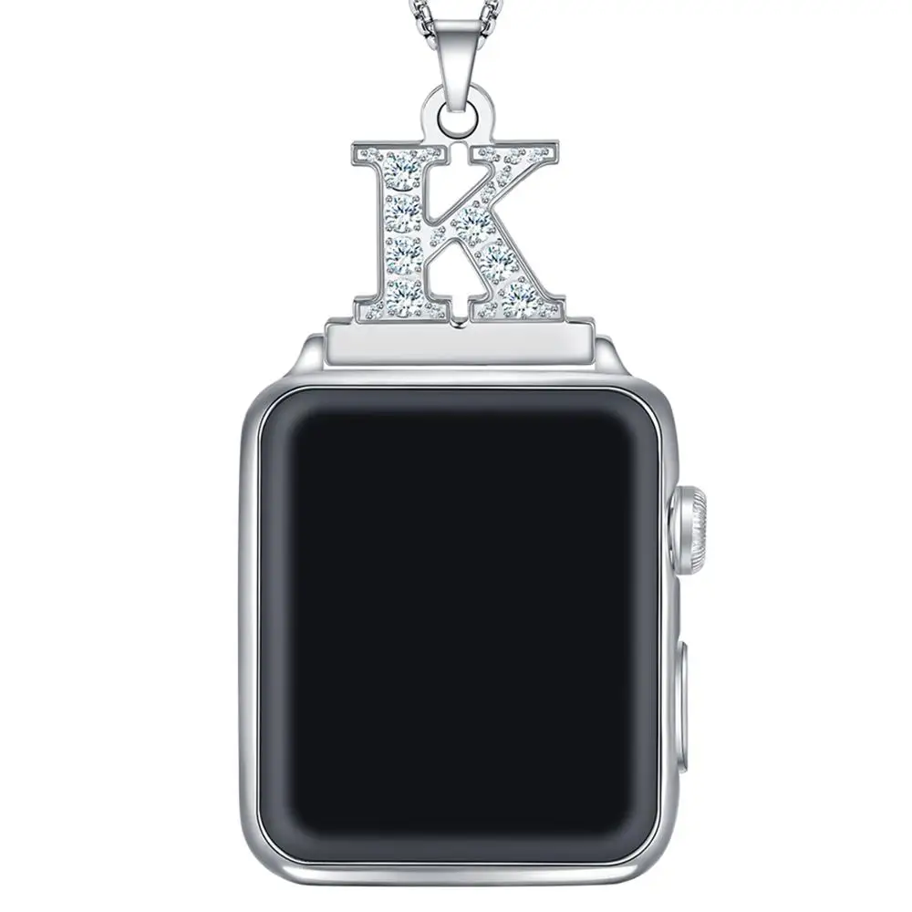 2 in 1 Zircon Letter K Necklace Pendant Watch Connector Adapter Chain Compatible for Smart Watch 38mm 40mm 42mm 44mm
2 in 1 Zircon Letter K Necklace Pendant Watch Connector Adapter Chain Compatible for Smart Watch 38mm 40mm 42mm 44mm