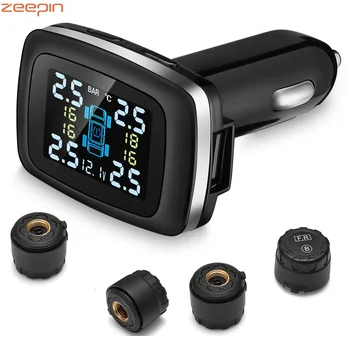 ZEEPIN C100 Tire Pressure Monitoring System Cigarette Lighter Plug TPMS LCD Screen Display 4 External Sensors Auto Tyre Alarm
ZEEPIN C100 Tire Pressure Monitoring System Cigarette Lighter Plug TPMS LCD Screen Display 4 External Sensors Auto Tyre Alarm