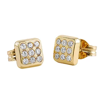 Earrings 18k Yellow Gold model Ironmongery (18 Rhinestone 1,25mm.) Measurement: 5,5mm.
Earrings 18k Yellow Gold model Ironmongery (18 Rhinestone 1,25mm.) Measurement: 5,5mm.